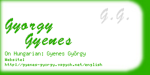 gyorgy gyenes business card