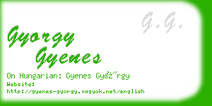 gyorgy gyenes business card